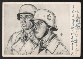 1941 'Gerlach and Mattheb Won the Advance with the Pak', Propaganda Postcard, Third Reich Nazi Germany