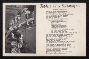 'Brave Little Soldier's Wife', Propaganda Postcard, Third Reich Nazi Germany