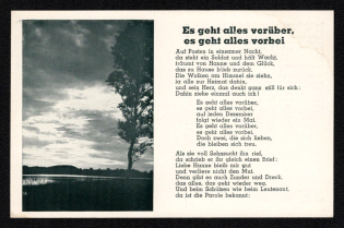 'Everything Passes, Everything Goes Over', Propaganda Postcard, Third Reich Nazi Germany