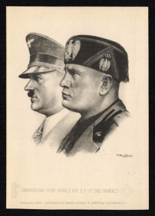 1938 'Primavera 1938-anno XVI Ef-II Dell'impero' Italian Fascist Propaganda Postcard