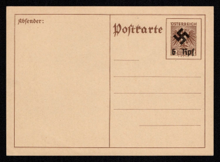 'Austria Swastika Overprint', Propaganda Postcard, Third Reich Nazi Germany