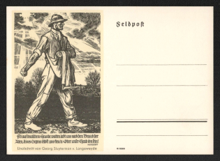 'Free on the German Reason, Let Us Be Happy After the Custom of the Attacks, Fine Blessings or Our Grave Ibn Fine!', Propaganda Postcard, Third Reich Nazi Germany