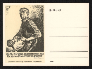 'I'm Pfui the Man Who Cannot Defend Himself. Need, The Bid Schlah Dot, Schlaly Dot', Propaganda Postcard, Third Reich Nazi Germany