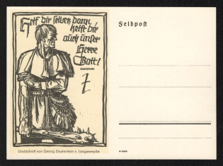 'Eff You Feller, Then Help You Imper Herve Bott!', Propaganda Postcard, Third Reich Nazi Germany