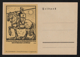 'Bieg or Unfieb Rests in Botte's Hand of Honor We Find Mr and Royal', Propaganda Postcard, Third Reich Nazi Germany