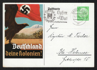 1940 'Germany Your Colonies!', Propaganda Postcard, Third Reich Nazi Germany