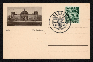 1939 'Berlin the Reichstag', Propaganda Postcard, Third Reich Nazi Germany