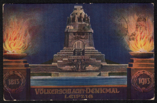 1913 'Volkerschlachtdenkmal Leipzig', Propaganda Postcard, Germany