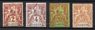 1904-07 Gabon, French Colonies (Sc. 17 - 18, 22, 24, CV $55)