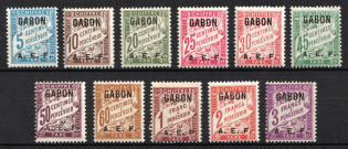 1928 Gabon, French Colonies, Official Stamps (Sc. J1 - j11, Full Set, CV $25)