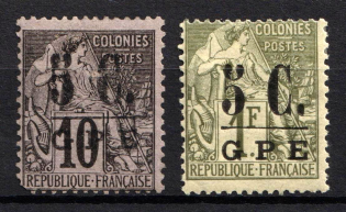1891 Guadeloupe, French Colonies (Sc. 10 - 11, CV $30)