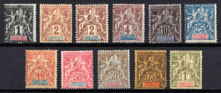 1892-1901 Guadeloupe, French Colonies (Sc. 27 - 29, 32, 38, 40 - 44, CV $280)