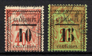 1889 Guadeloupe, French Colonies (Sc. 7 - 8, Used, CV $65)