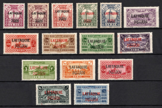 1931-33 Latakia, French Colonies (Sc. 1 - 2, 4 - 8, 10 - 17, CV $50)