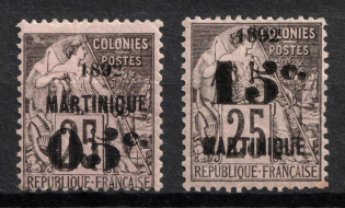 1891 Martinique, French Colonies (Sc. 29, 30, CV $100)