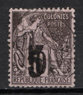 1891 5c on 10c Madagascar, French Colonies (Sc. 6, Signed, Used, CV $125)