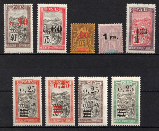 1921 Madagascar, French Colonies (Sc. 125 - 128, 130 - 134, CV $70)