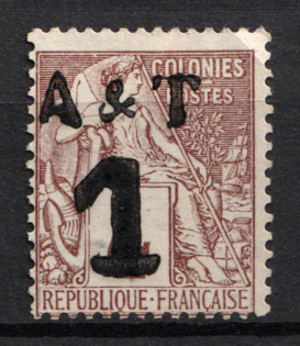 1888 1c on 4c Annam and Tonkin, French Colonies (Sc. 2, Signed, CV $40)