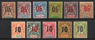 1912 Anjouan, French Colonies (Sc. 20 - 30, Full Set, CV $30)