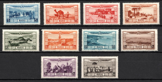 1928 Morocco, French Protectorate, Airmail Semi-Postal Stamps (Sc. CB1 - CB10, Full Set, CV $55)