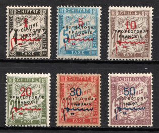 1915-17 Morocco, French Protectorate, Official Stamps (Sc. J17 - J22, Full Set, CV $35)