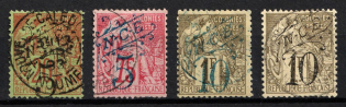 1892-93 New Caledonia, French Colonies (Sc. 35, 37 - 39, Used, CV $85)