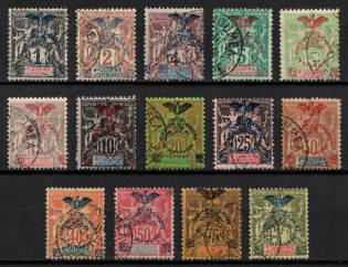 1903 New Caledonia, French Colonies (Sc. 66 - 71, 73, 74 - 80, Used, CV $385)