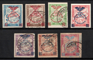1903 New Caledonia, French Colonies, Postage Due Stamps (Sc. J1 - J7, Full Set, Used, CV $185)