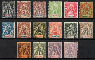 1906-07 Moheli, French Colonies (Sc. 1 - 16, Full Set, CV $420)