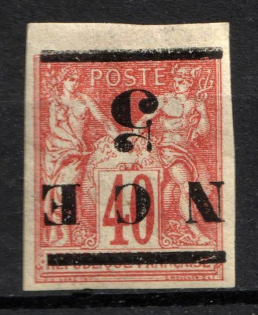 1883-84 5c on 40c New Caledonia, French Colonies (Sc. 6, INVERTED Overprint, CV $30)
