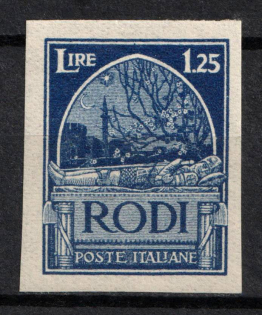 1929 1.25l Rhodes, Aegean Islands, Italian Colonies (Mi. 23 U, Imperforate, CV $110)