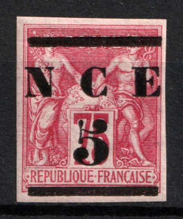 1883-84 5с on 75с New Caledonia, French Colonies (Sc. 7, CV $50)