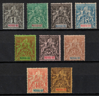 1894 Nosy Be, French Colonies (Sc. 32 - 44, Full Set, CV $150)