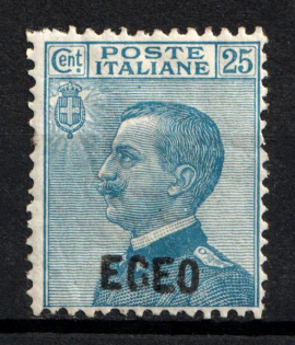 1912 25c Aegean Islands, Italian Colonies (Scott 1, CV $50)