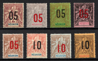 1912 Reunion, French Colonies (Sc. 99 - 106, Full Set, CV $25)