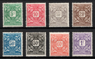 1914 Upper Senegal and Niger, French Colonies, Postage Due Stamps (Sc. J8 - J15, CV $25)