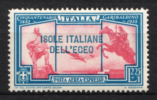 1932 2.25l + 1l Aegean Islands, Italian Colonies, Airmail (Scott CE1, CV $215, MNH)