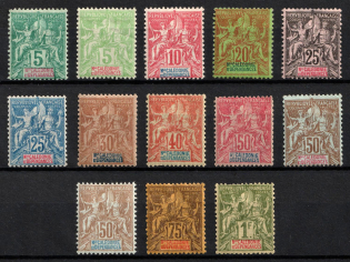 1892-1904 New Caledonia, French Colonies (Sc. 43, 44, 46, 49 - 58, CV $520)
