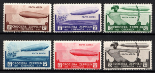 1933 Cyrenaica, Italian Colonies, Airmail (Scott C12 - C17, Full Set, CV $150, MNH)