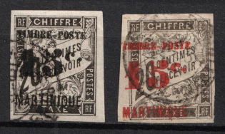 1891-92 Martinique, French Colonies (Sc. 24, 28, Used, CV $60)