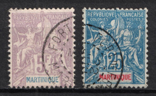 1899-1903 Martinique, French Colonies (Sc. 44, 53, Used, CV $110)