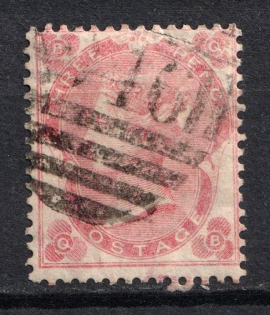 1862 3d Great Britain (SG 77, Pale Carmine Rose, Used, CV $490)