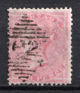 1857 4d Great Britain (SG 66a, Rose, Large Garter Watermark, Used, CV $210)