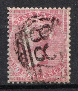 1856 4d Great Britain (SG 63, Medium Garter Watermark, Used, CV $805)