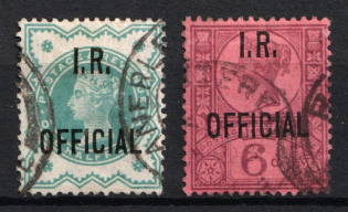 1901 Great Britain, Official Stamps, Inland Revenue (SG O17, O18, Used, CV $230)