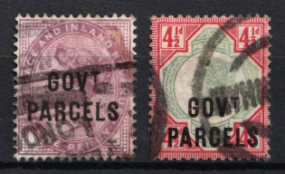 1891-1900 Great Britain, Official Stamps, Government Parcels (SG O69, O71, Used, CV $430)
