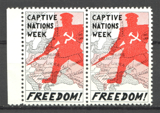 1971 London Captive Nations Week Underground Post Pair (Full Set, MNH/MLH)