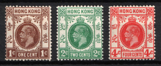 1921-37 Hong Kong, British Colonies (SG 117, 118, 120, CV $25)