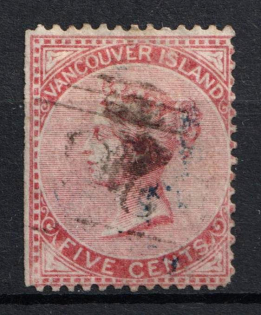 1865 5c Vancouver Island, Canada, British Colonies (SG 13, Used, CV $350)