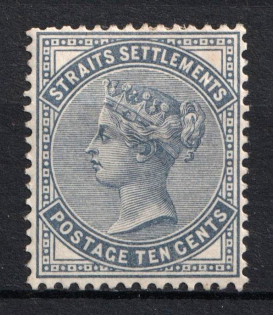 1882 10c Straits Settlements, Malaysia, British Colonies (SG 53, CV $25)
